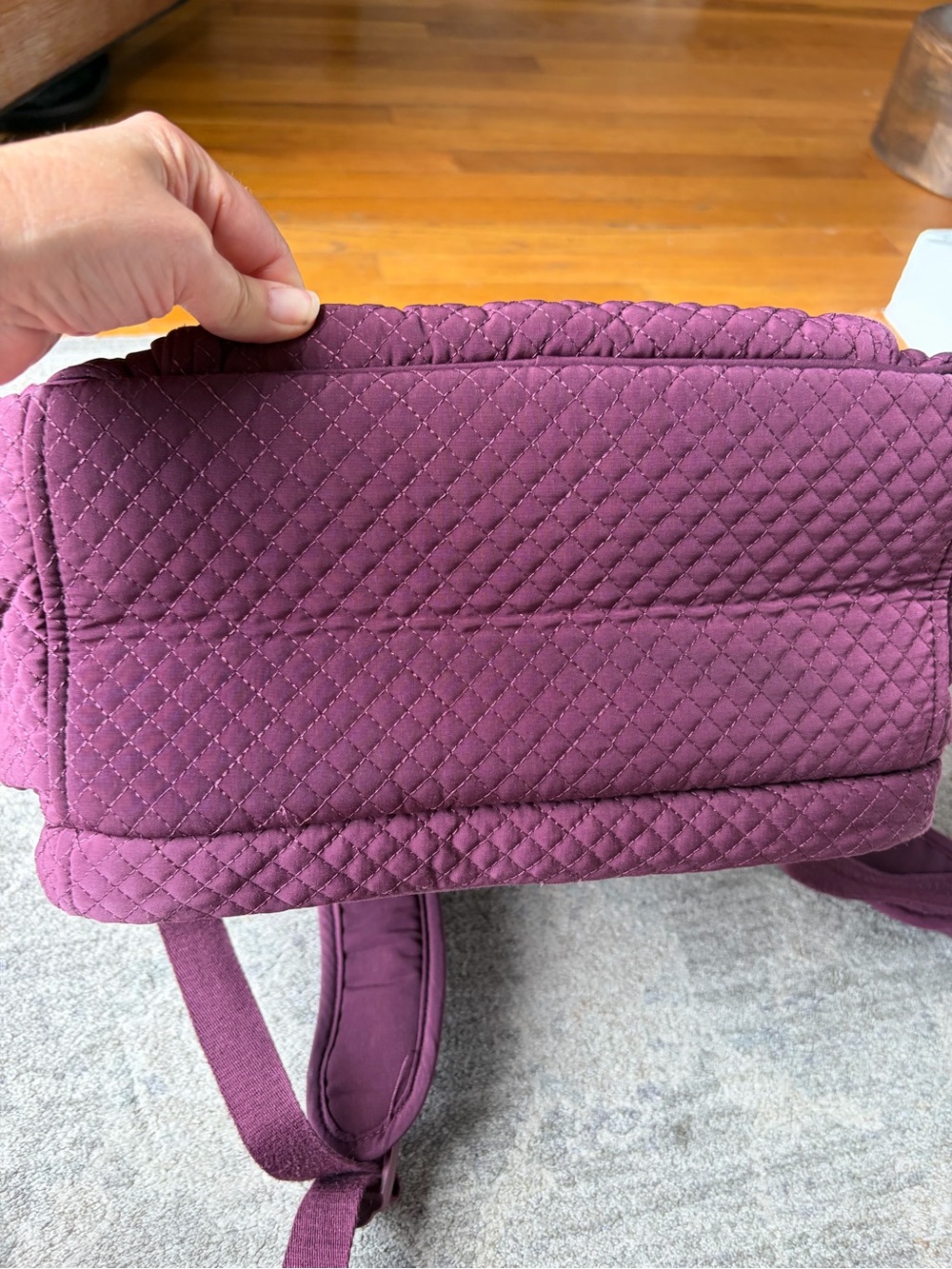 Vera Bradley Campus Backpack Microfiber Quilted Mulled Berry contrasting Lining - Picture 11 of 11